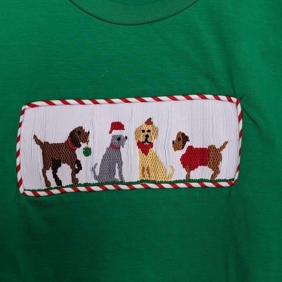 Shrimp & Grits Kids Dog Christmas Holiday Smocked Shirt 7 - Picture 3 of 6